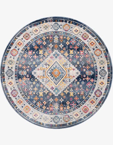 Blue Budapest Round Rug