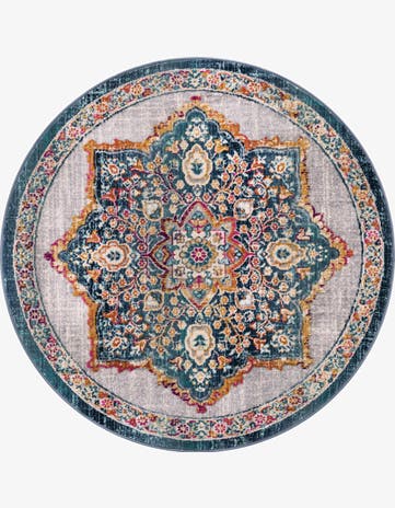Blue Budapest Round Rug