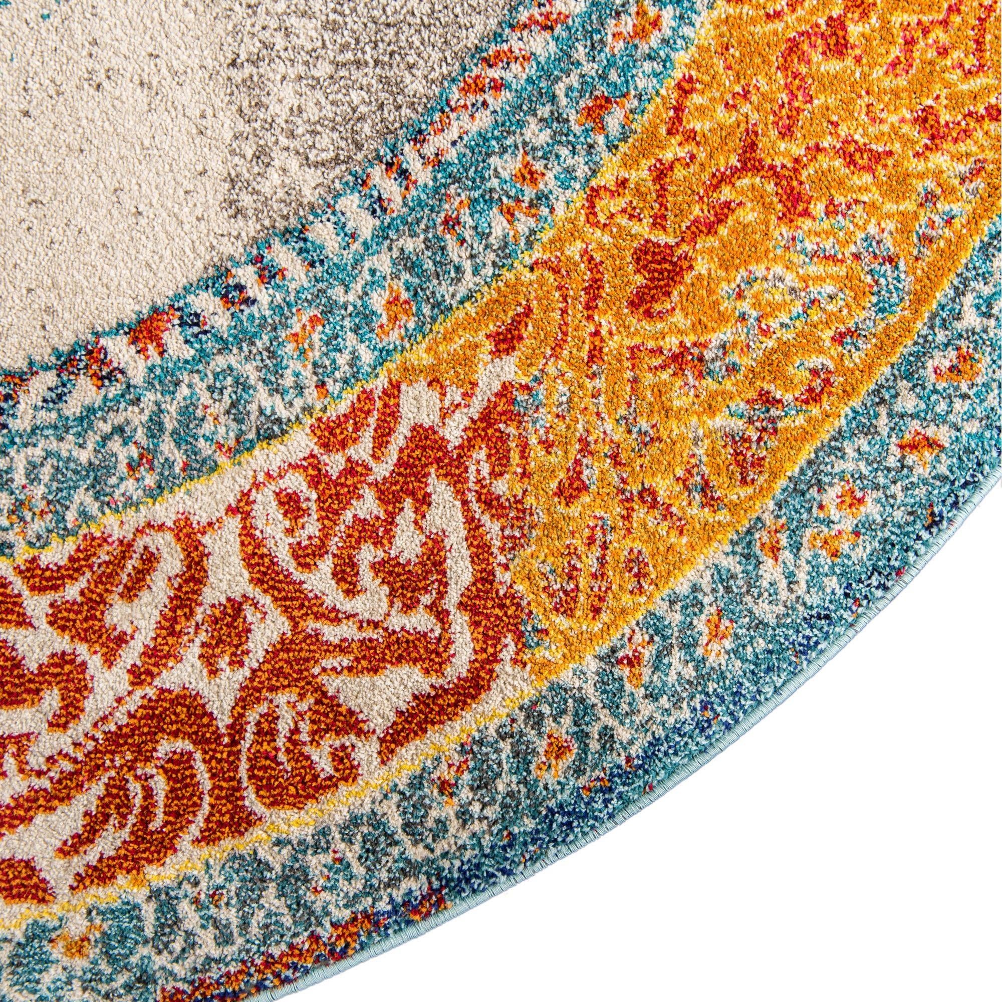 4' x 4' Washable Carnevale Round Rug