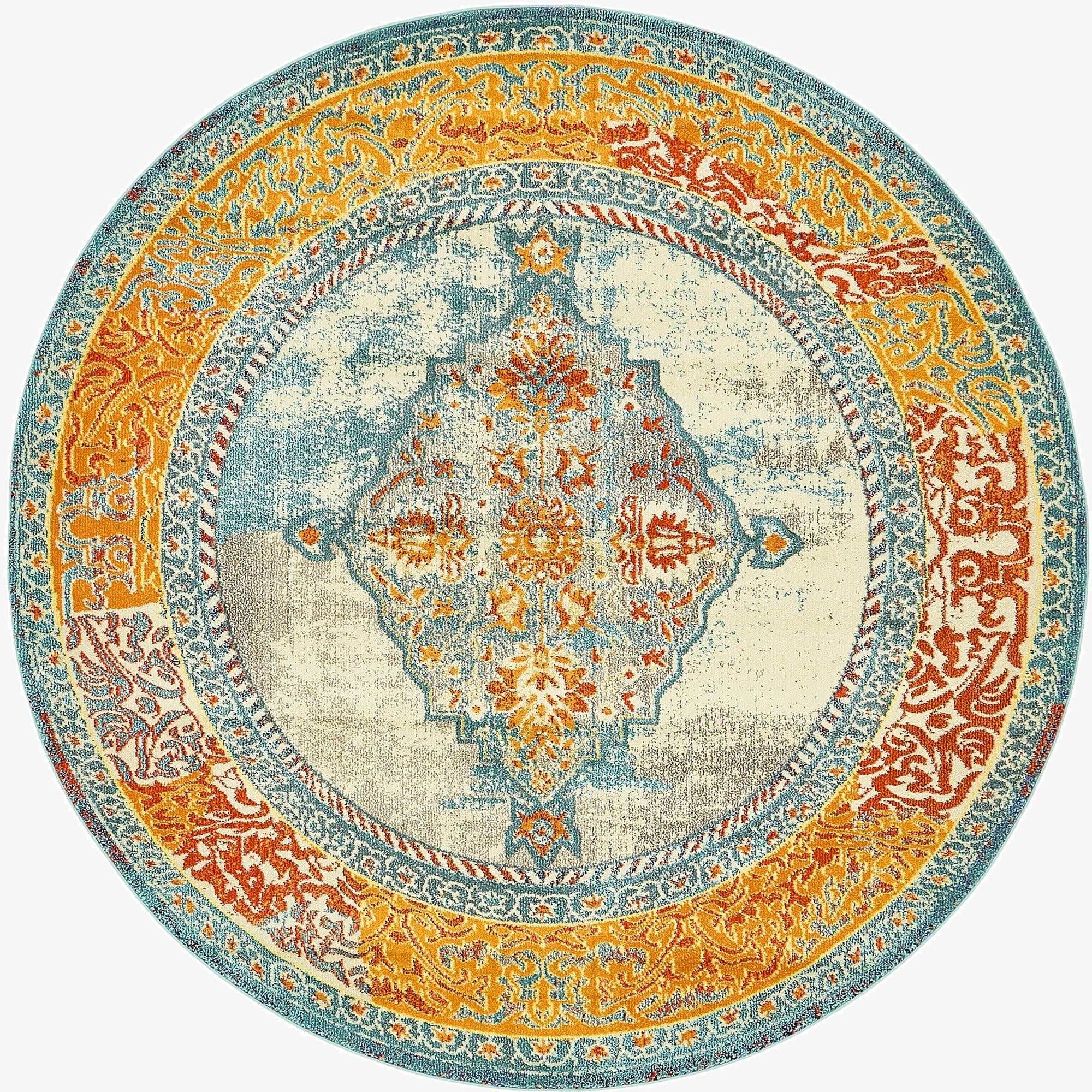 8' x 8' Washable Carnevale Round Rug