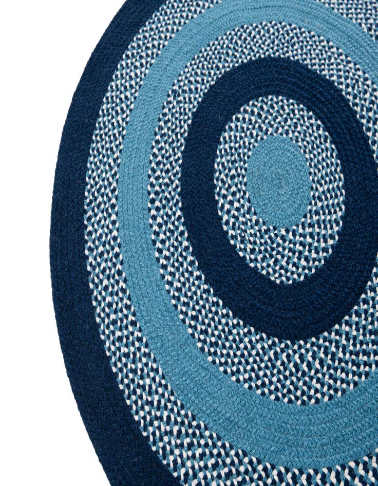 Detail image of 3' 7 x 3' 7  Hand Woven Chindi Cotton Round Rug