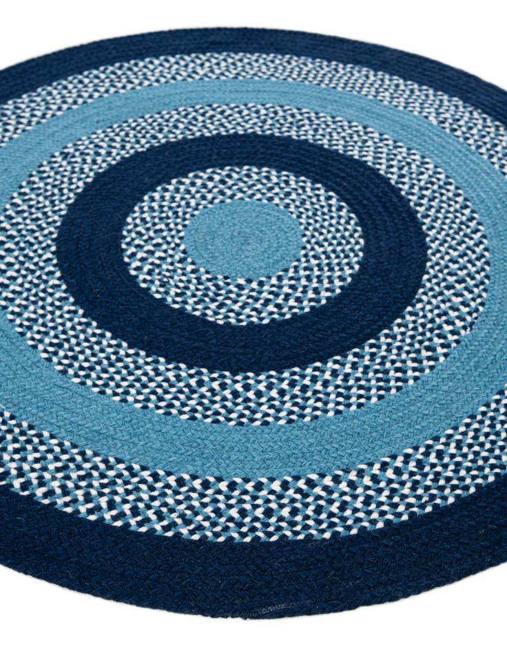 Detail image of 3' 7 x 3' 7  Hand Woven Chindi Cotton Round Rug