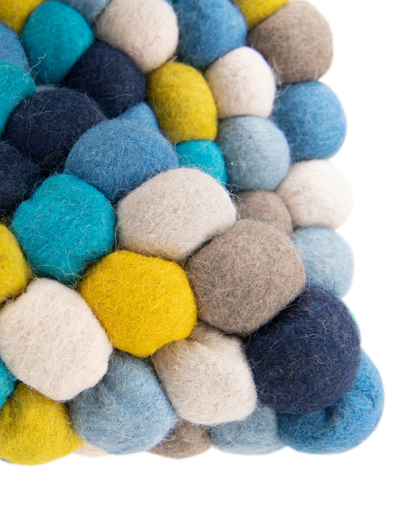 2' x 2' Felt Ball Wool Round Rug