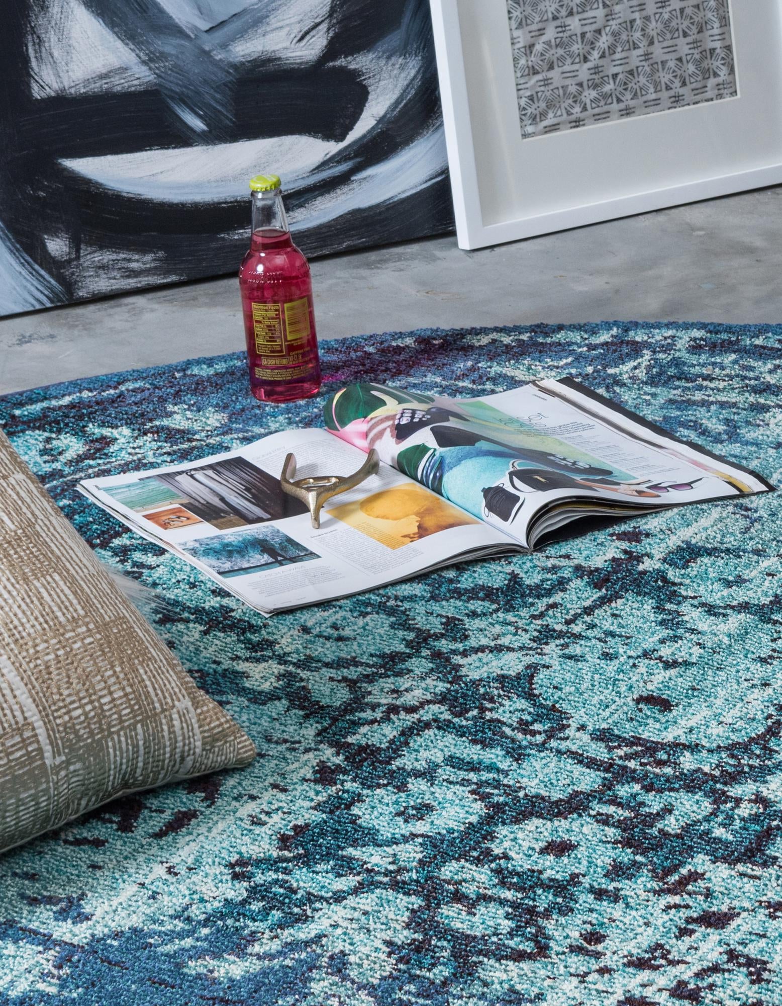 6' x 6' Washable Fleur Round Rug