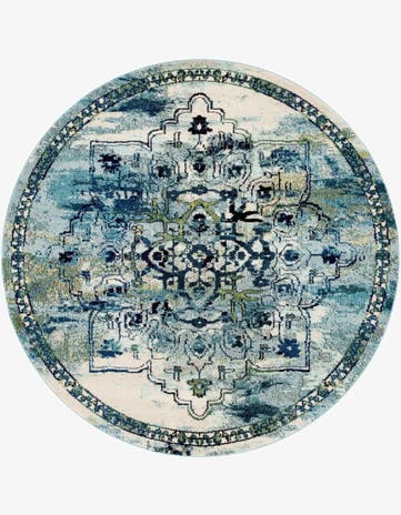 6' x 6' Washable Fleur Round Rug