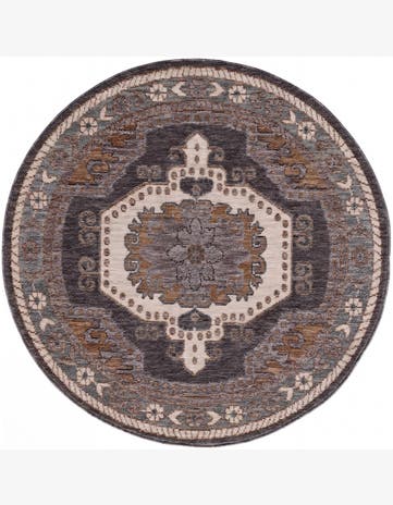 Blue Grand Tradition Round Rug