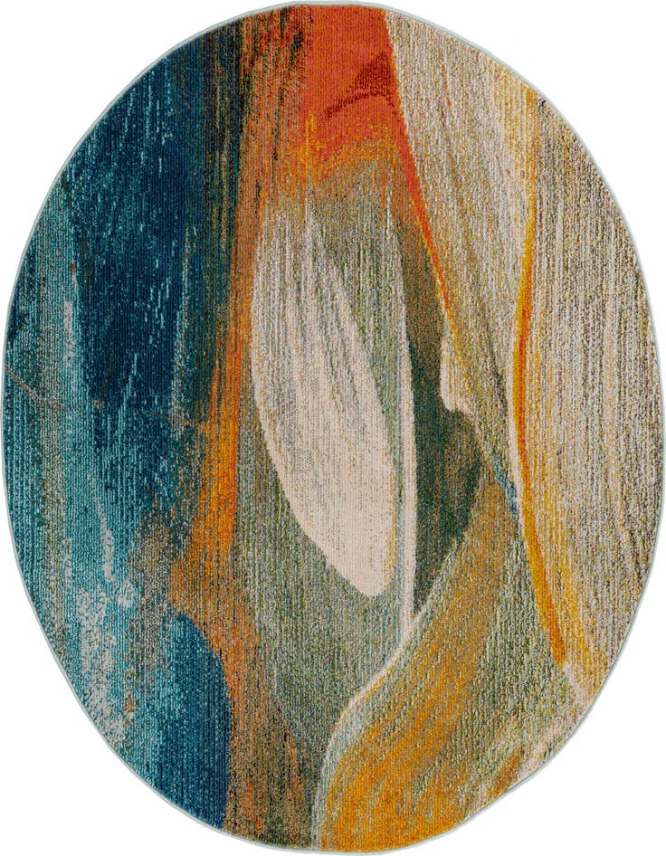 Detail image of 5' 3 x 5' 3 Washable Haerfest Round Rug