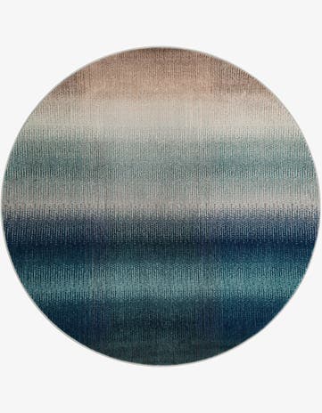 Blue Washable Hyacinth Round Rug
