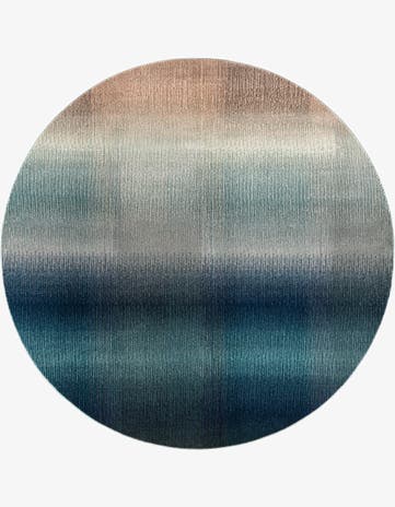 Blue Washable Hyacinth Round Rug