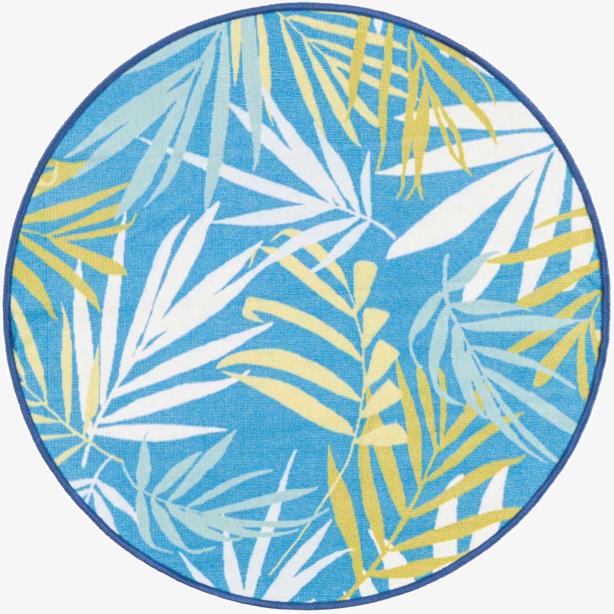 3' 3 x 3' 3  Washable Jill Zarin Caribbean Indoor / Outdoor Round Rug