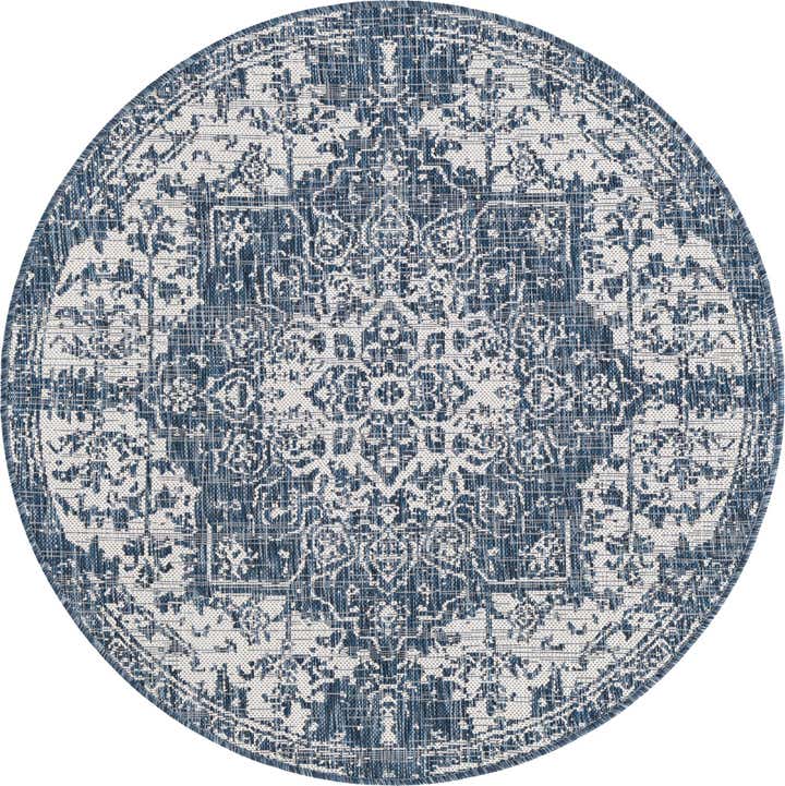 4' x 4' Easy-Clean Jill Zarin Dubai Indoor / Outdoor Round Rug