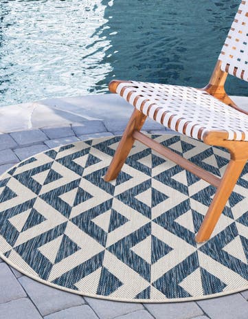 6' 7 x 6' 7 Easy-Clean Jill Zarin Napa Indoor / Outdoor Round Rug