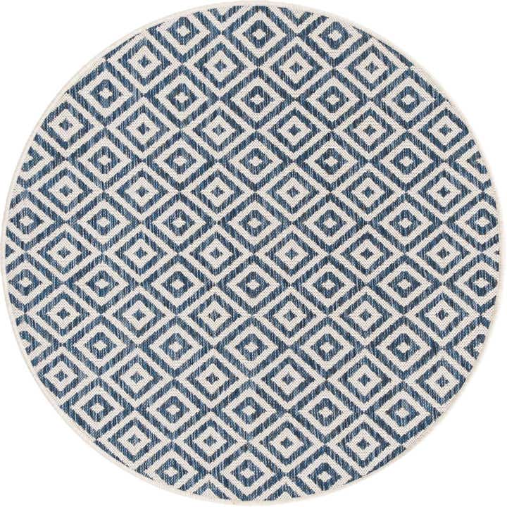 4' x 4' Easy-Clean Jill Zarin Costa Rica Indoor / Outdoor Round Rug