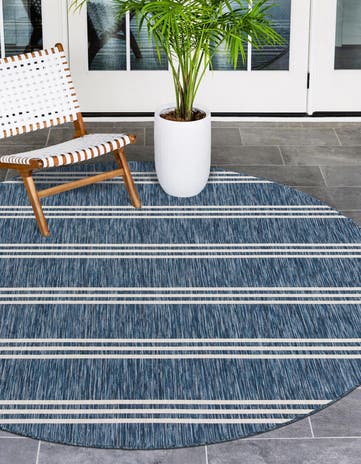 6' 7 x 6' 7 Easy-Clean Jill Zarin Anguilla Indoor / Outdoor Round Rug