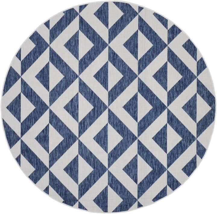 7' x 7' Easy-Clean Jill Zarin Indoor / Outdoor Round Rug