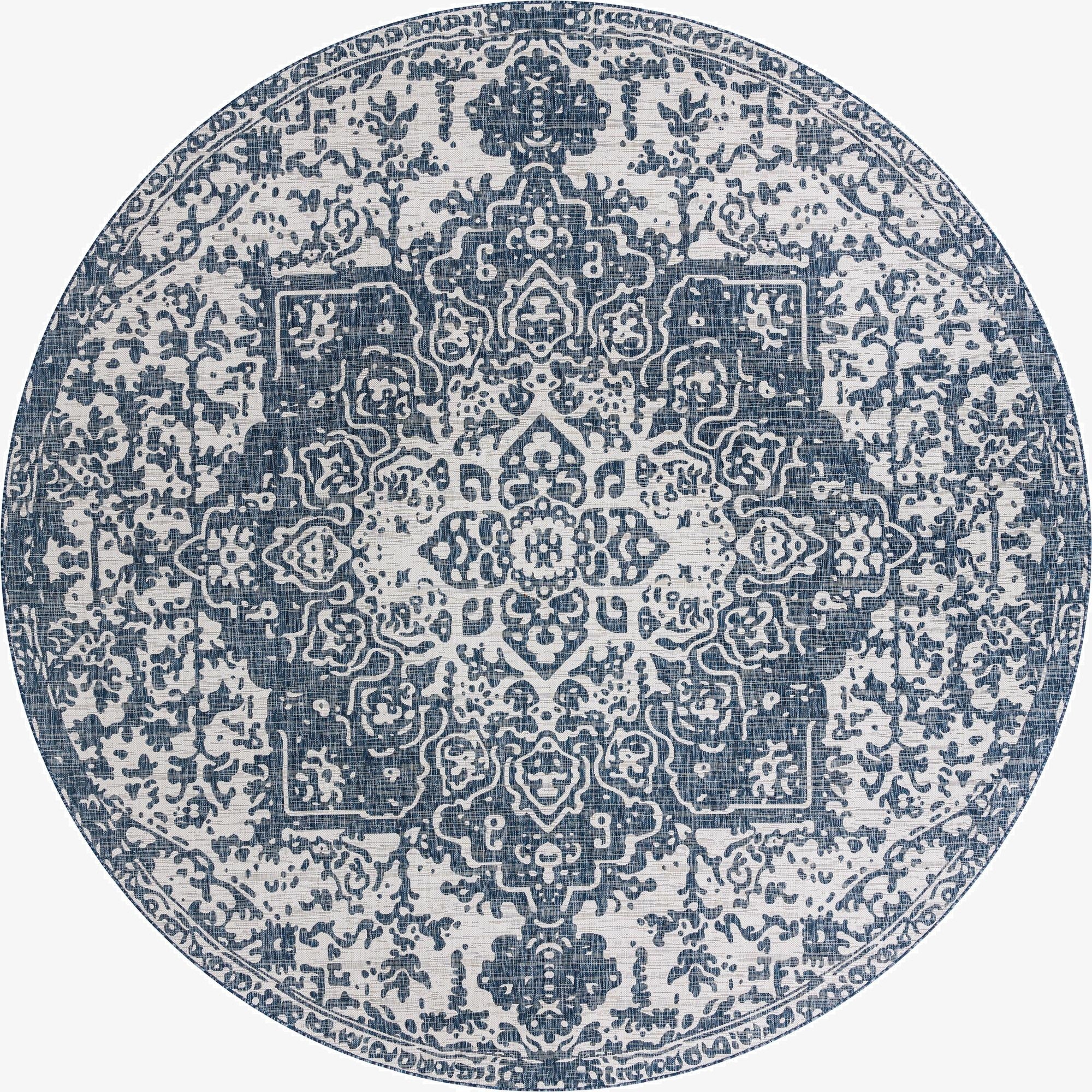 Primary image 13' x 13'  Washable Jill Zarin Dubai Indoor / Outdoor Round Rug