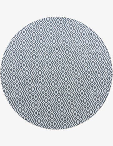 Blue Easy-Clean Jill Zarin Costa Rica Indoor / Outdoor Round Rug