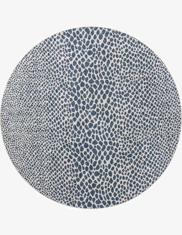 Blue Easy-Clean Jill Zarin Cape Town Indoor / Outdoor Round Rug