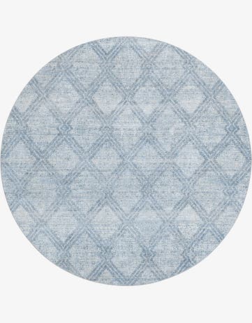 Blue Kamala Washable Round Rug