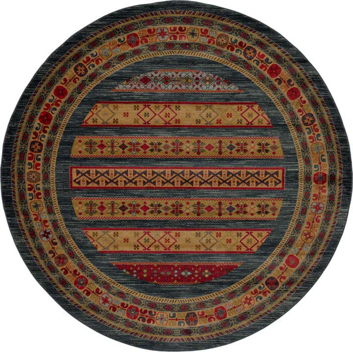 8' x 8' Kashkuli Gabbeh Round Rug