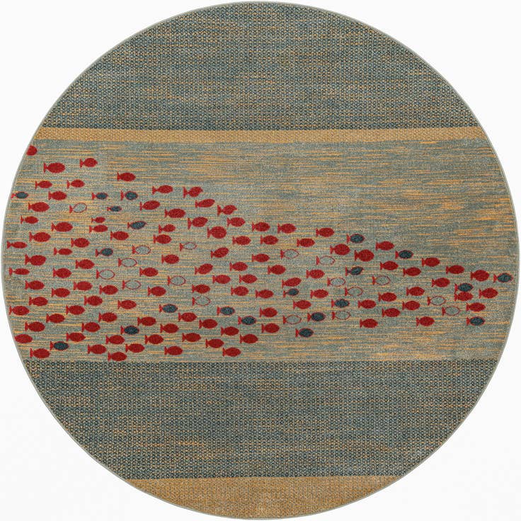 Detail image of 13' 1 x 13' 1 Hand Knotted Kashkuli Gabbeh Oriental Round Rug