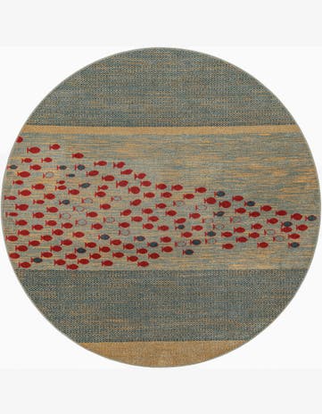 7' 10 x 7' 10 Kashkuli Gabbeh Round Rug