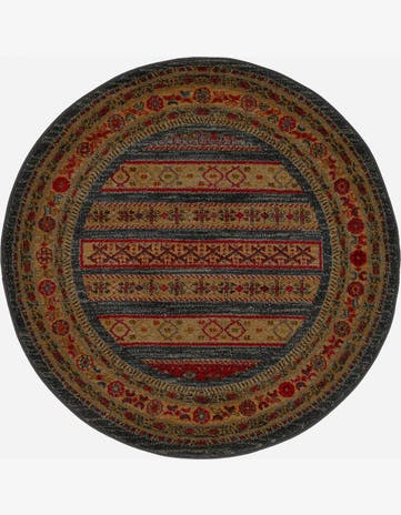 Blue Kashkuli Gabbeh Round Rug