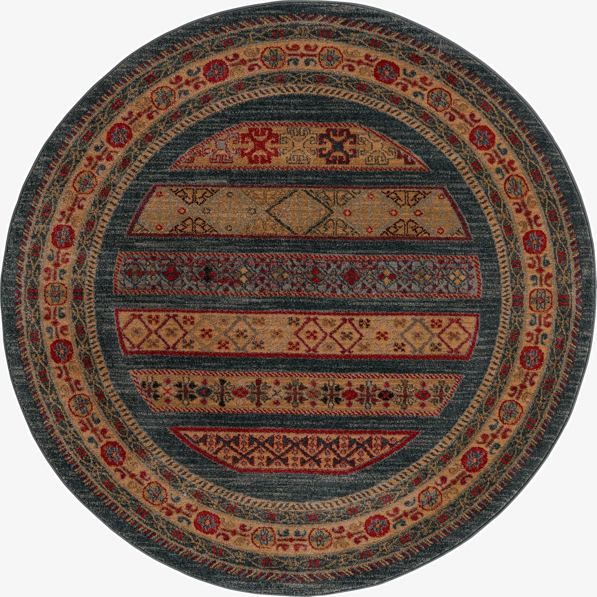 5' x 5' Kashkuli Gabbeh Round Rug