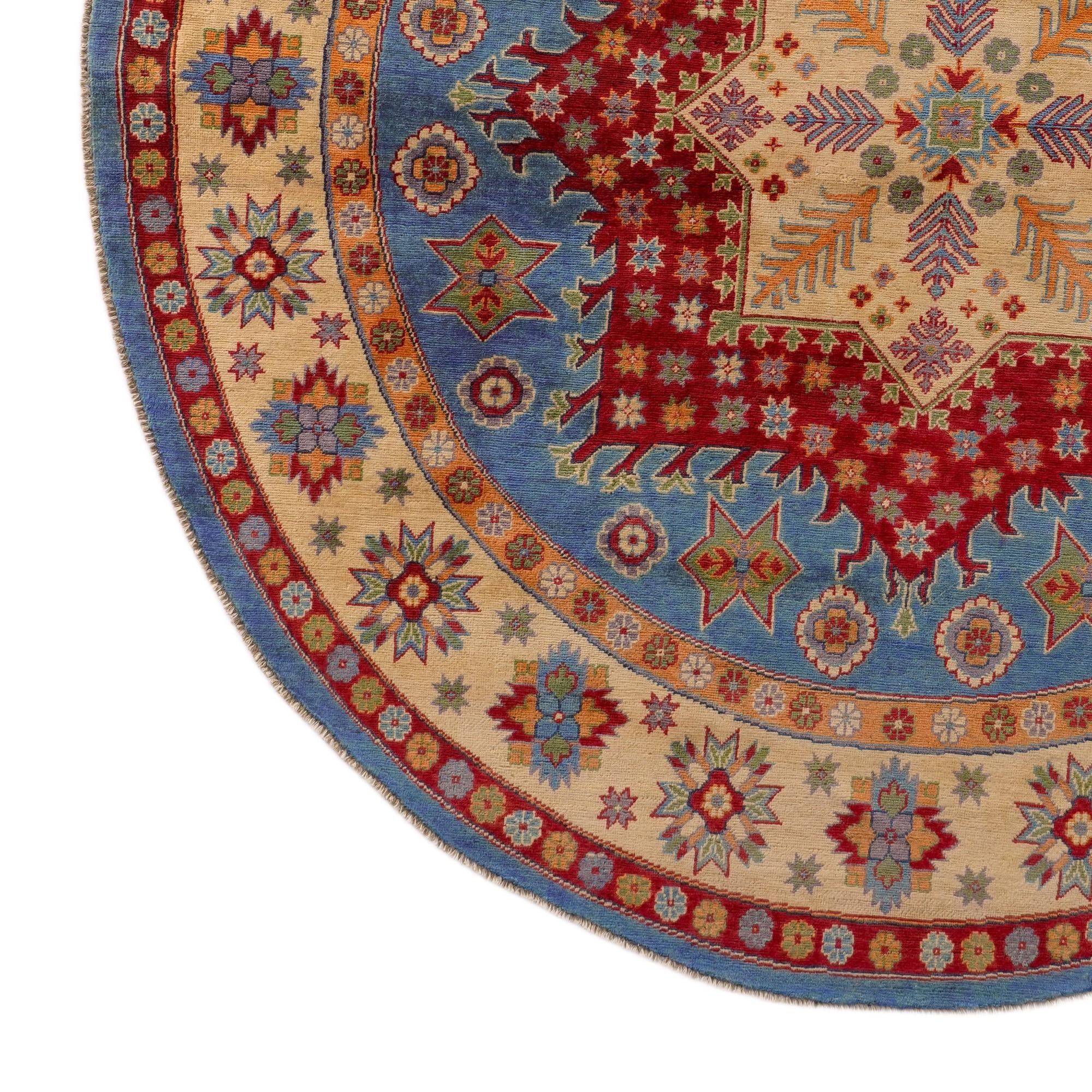 8' 3 x 8' 5 Hand Knotted Kazak Round Rug