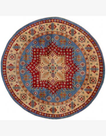 8' 3 x 8' 5 Hand Knotted Kazak Round Rug