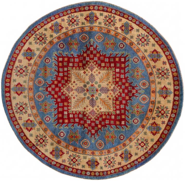 8' 3 x 8' 5 Hand Knotted Kazak Round Rug