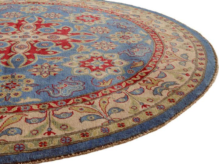 6' 7 x 6' 7 Hand Knotted Kazak Round Rug