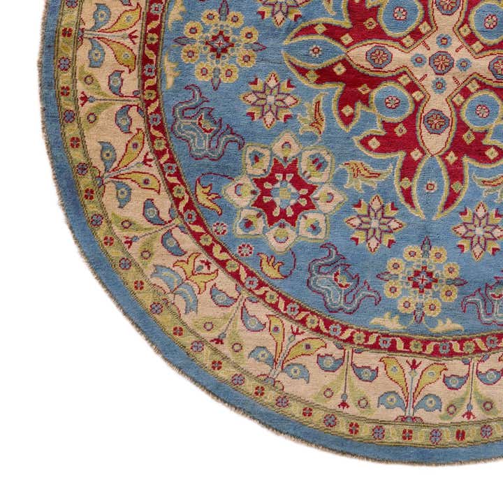 6' 7 x 6' 7 Hand Knotted Kazak Round Rug
