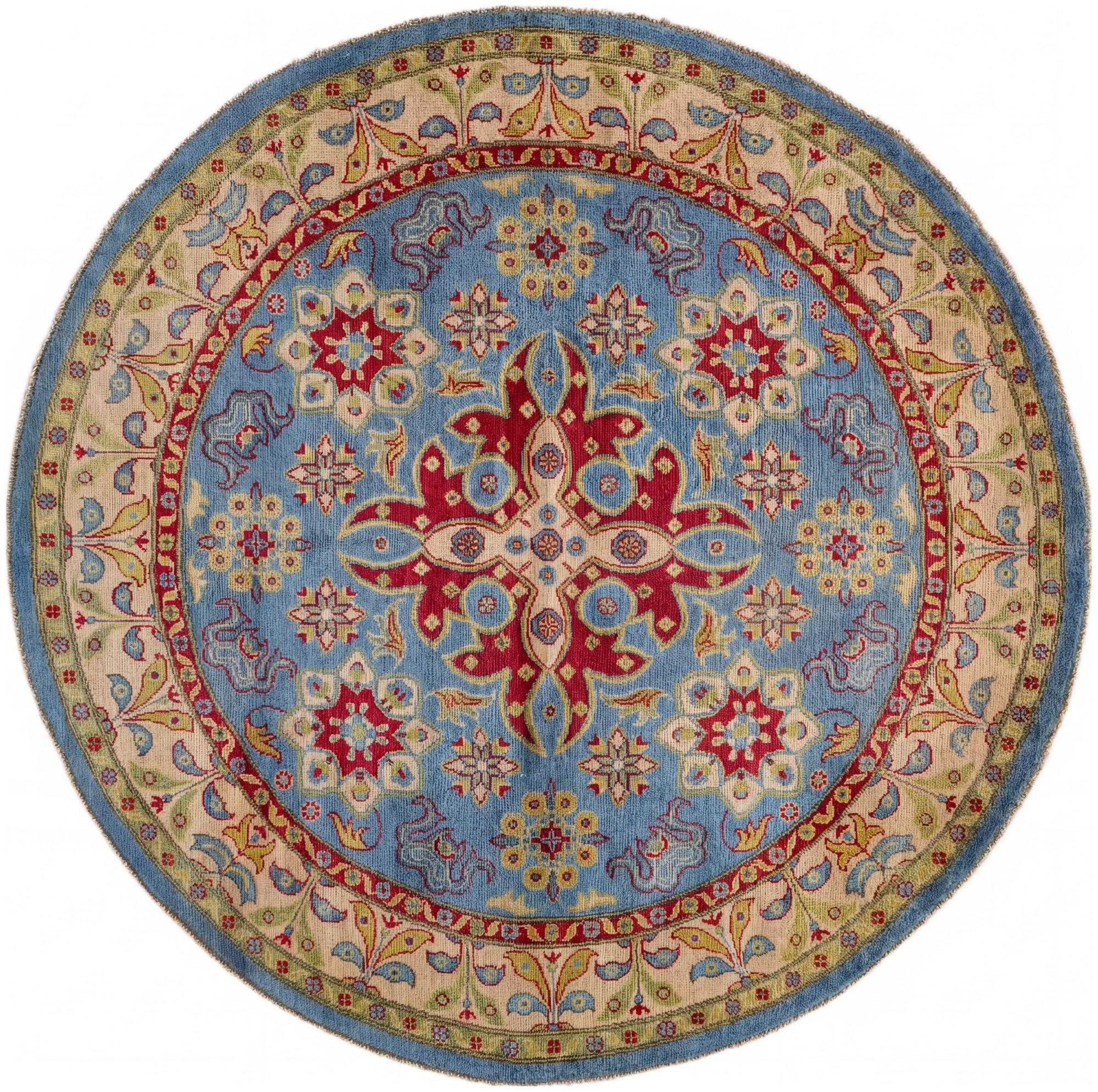 6' 7 x 6' 7 Hand Knotted Kazak Round Rug