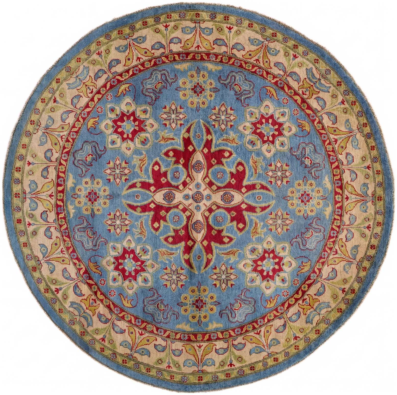 6' 7 x 6' 7 Hand Knotted Kazak Round Rug