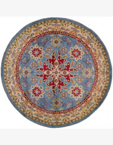 6' 7 x 6' 7 Hand Knotted Kazak Round Rug