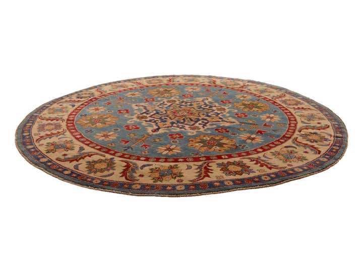 8' x 8' 1 Hand Knotted Kazak Round Rug