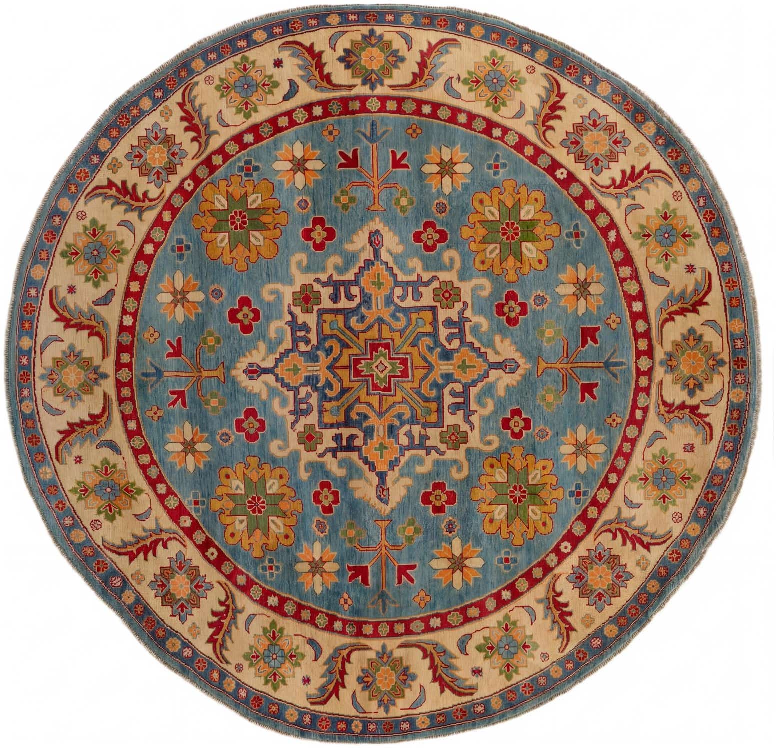 8' x 8' 1 Hand Knotted Kazak Round Rug