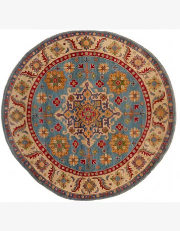 8' x 8' 1 Hand Knotted Kazak Round Rug