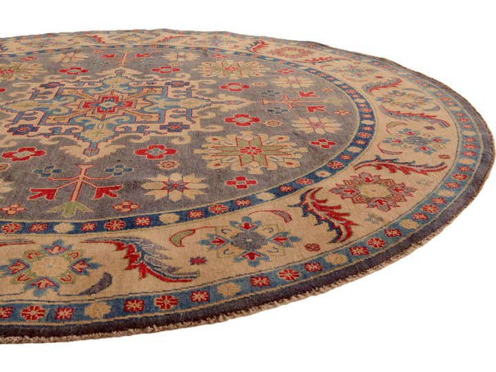 8' 3 x 8' 3 Hand Knotted Kazak Round Rug