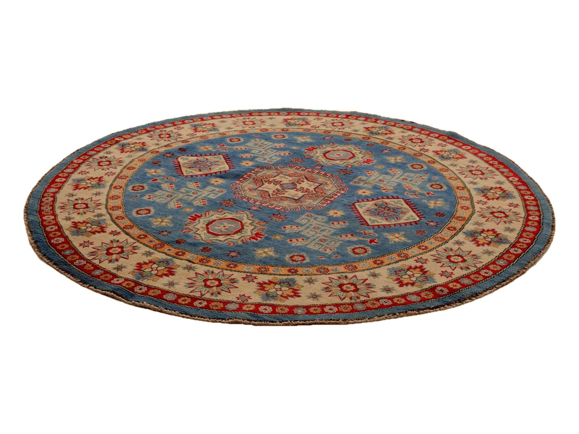 6' 3 x 6' 3 Hand Knotted Kazak Round Rug