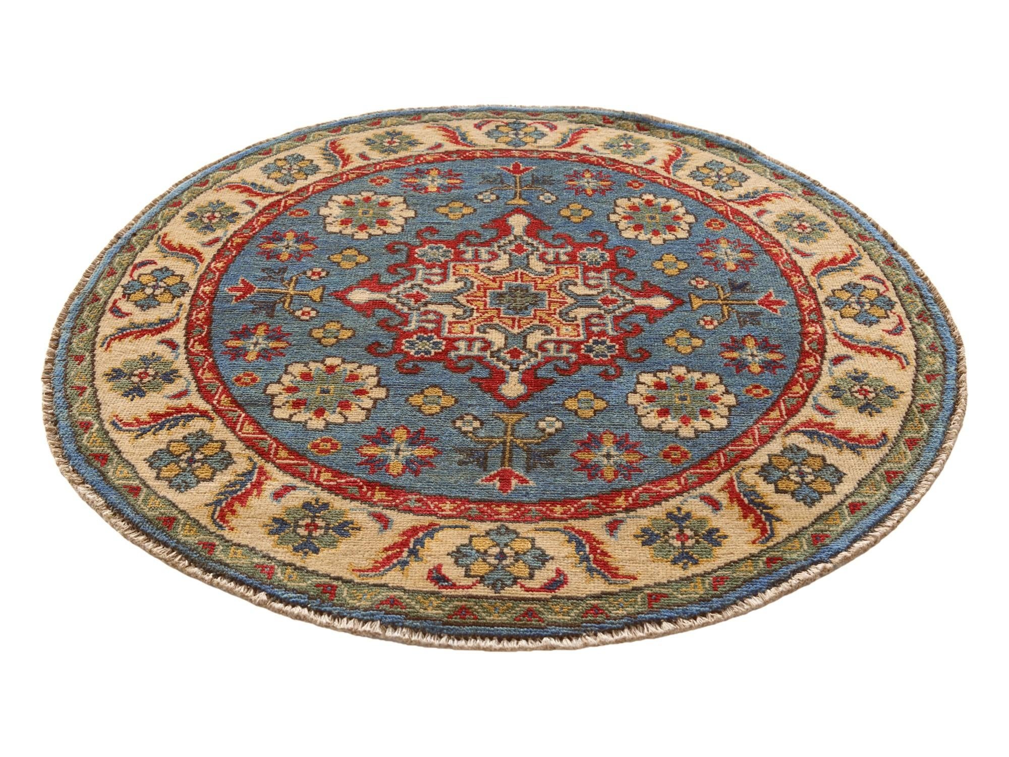 3' 3 x 3' 4 Hand Knotted Kazak Round Rug