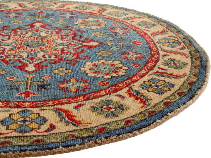 3' 3 x 3' 4 Hand Knotted Kazak Round Rug