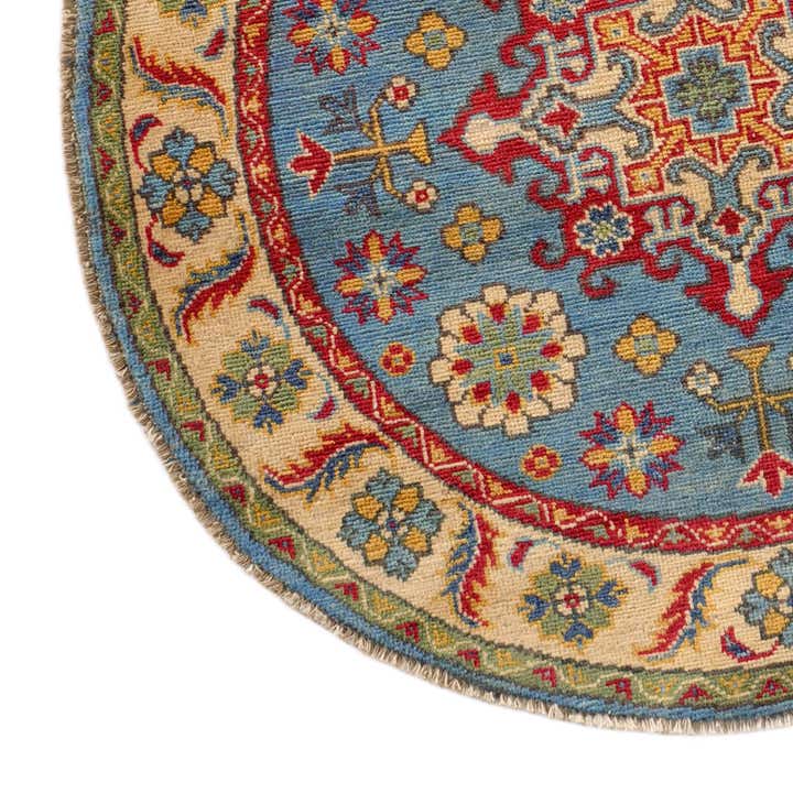 3' 3 x 3' 4 Hand Knotted Kazak Round Rug