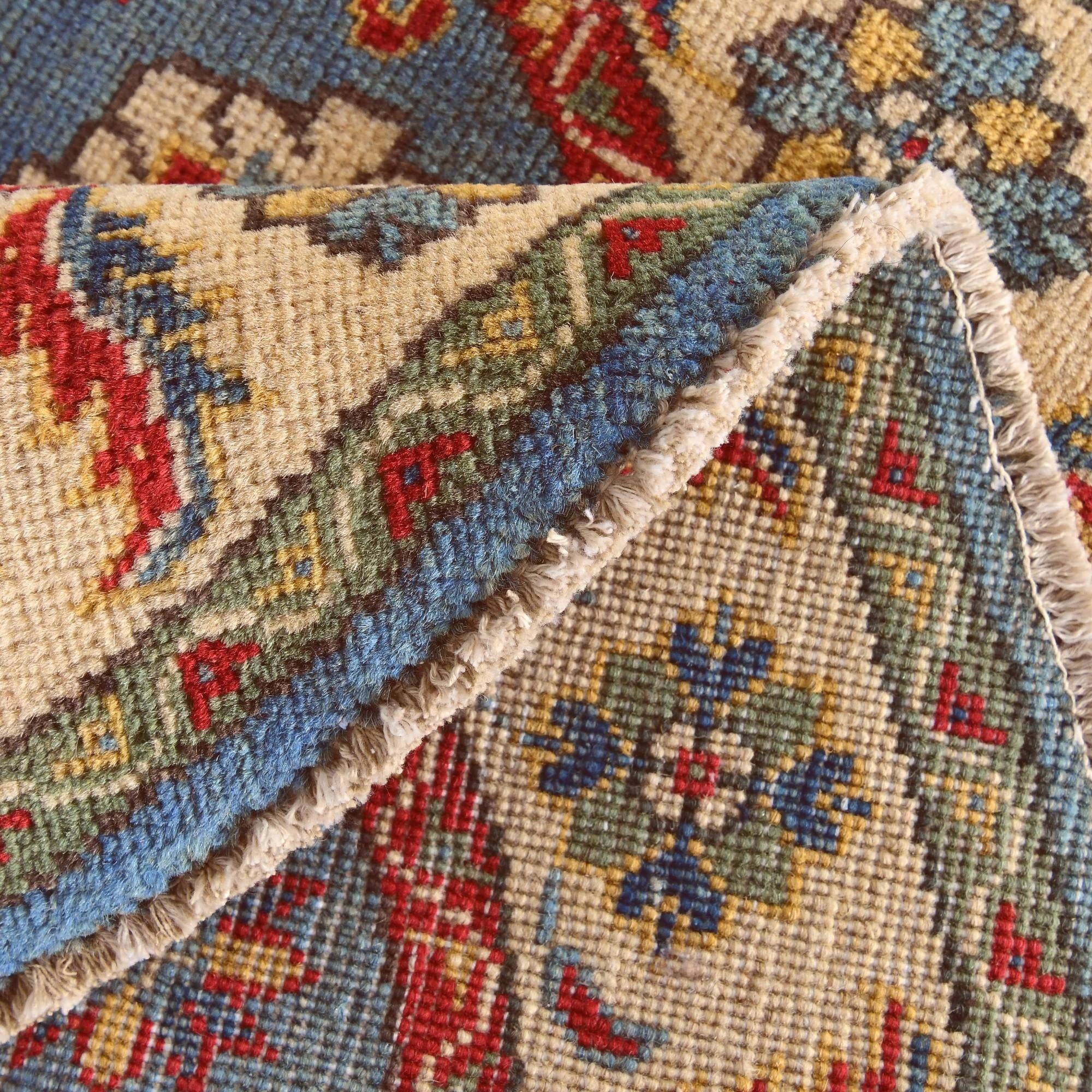 3' 3 x 3' 4 Hand Knotted Kazak Round Rug