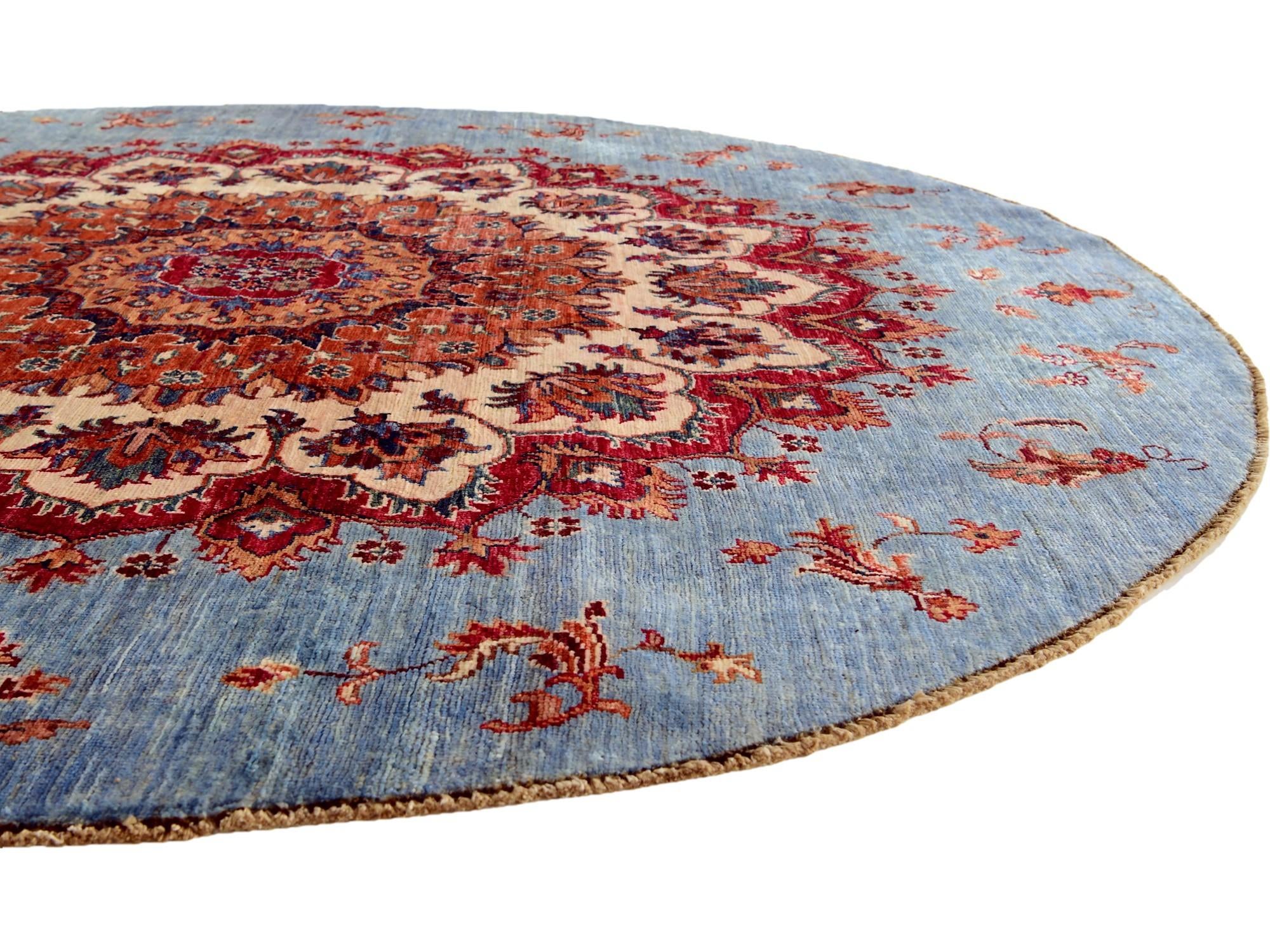 5' 10 x 5' 10 Hand Knotted Kazak Round Rug