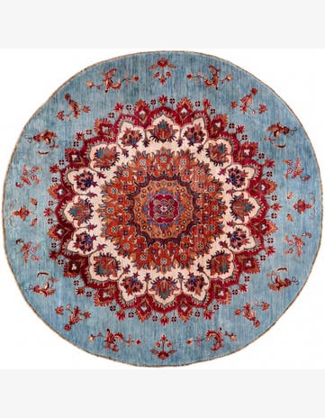 5' 10 x 5' 10 Hand Knotted Kazak Round Rug