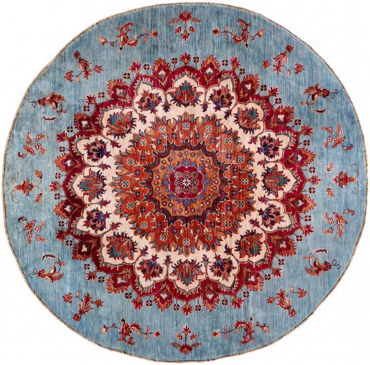 5' 10 x 5' 10 Hand Knotted Kazak Round Rug
