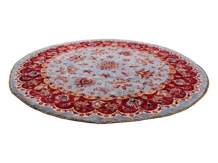 5' 9 x 5' 9 Hand Knotted Kazak Round Rug