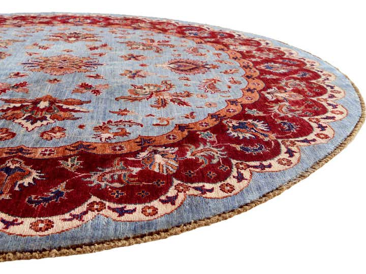 5' 9 x 5' 9 Hand Knotted Kazak Round Rug